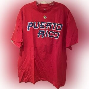 Majestic Red Puerto Rico Ángel Pagán #16 Short Sleeve Tee